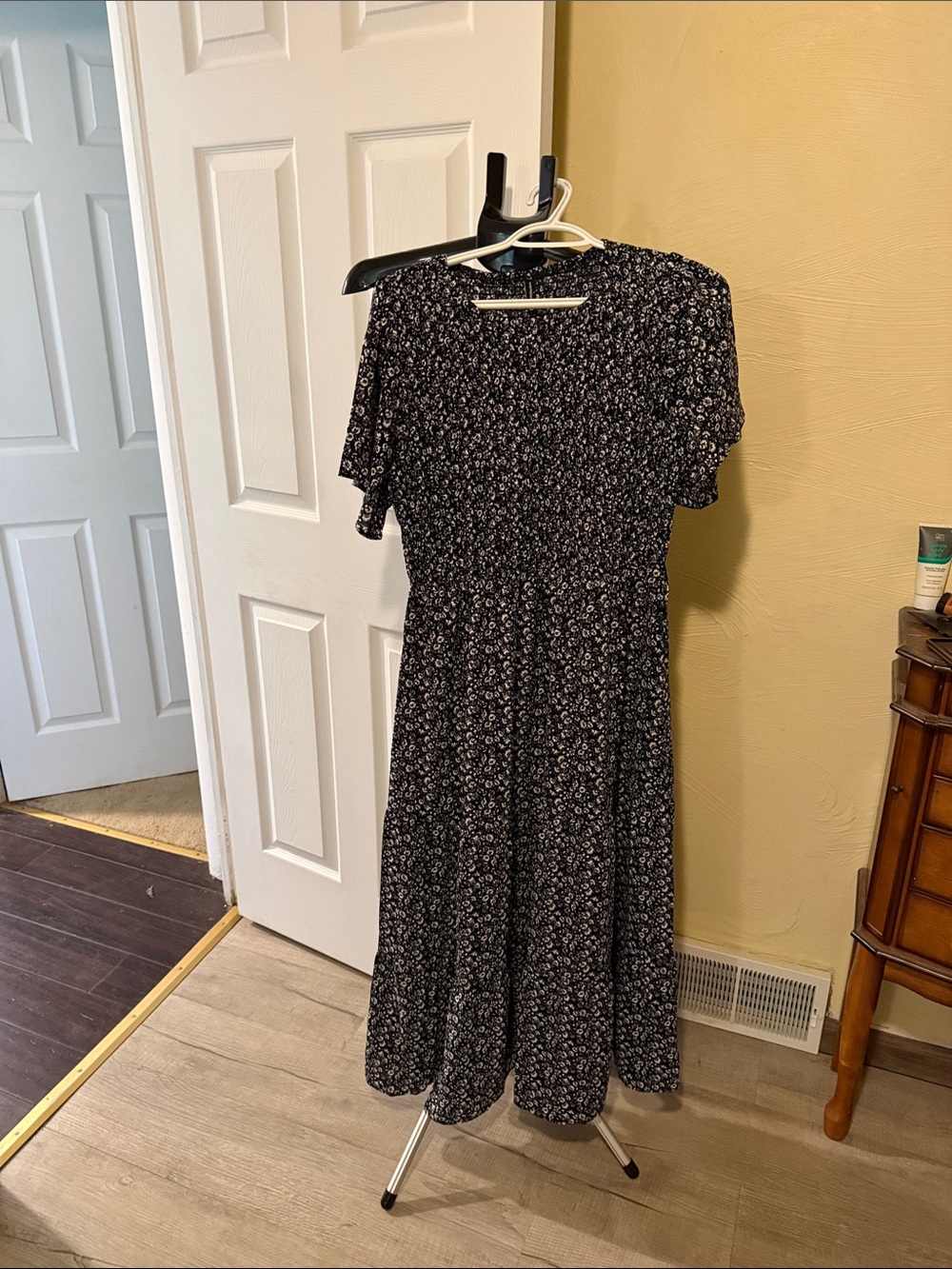 Black Floral Maxi Dress - Casual Daywear